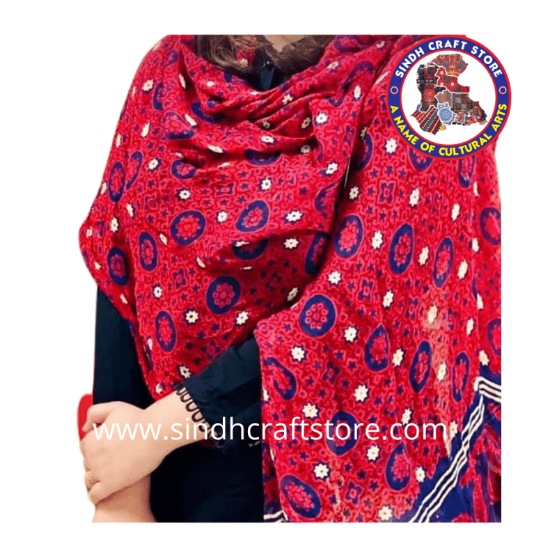 Ajrak Chiffon Dupata