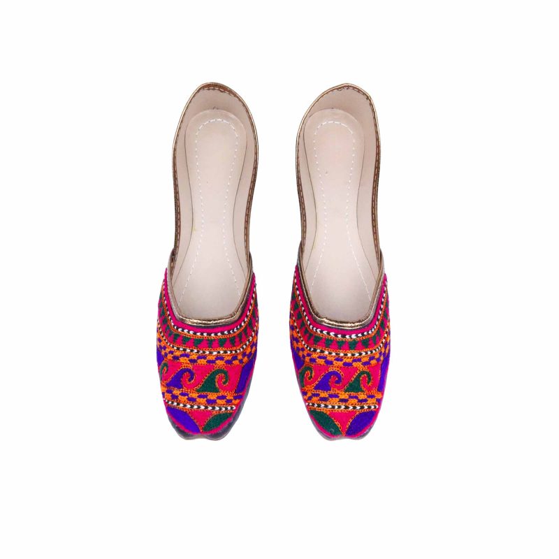 Multicolored embraided Ladies Khusa - Image 2