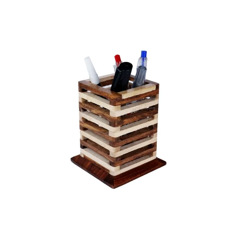 Wooden Pen & Brush Holder