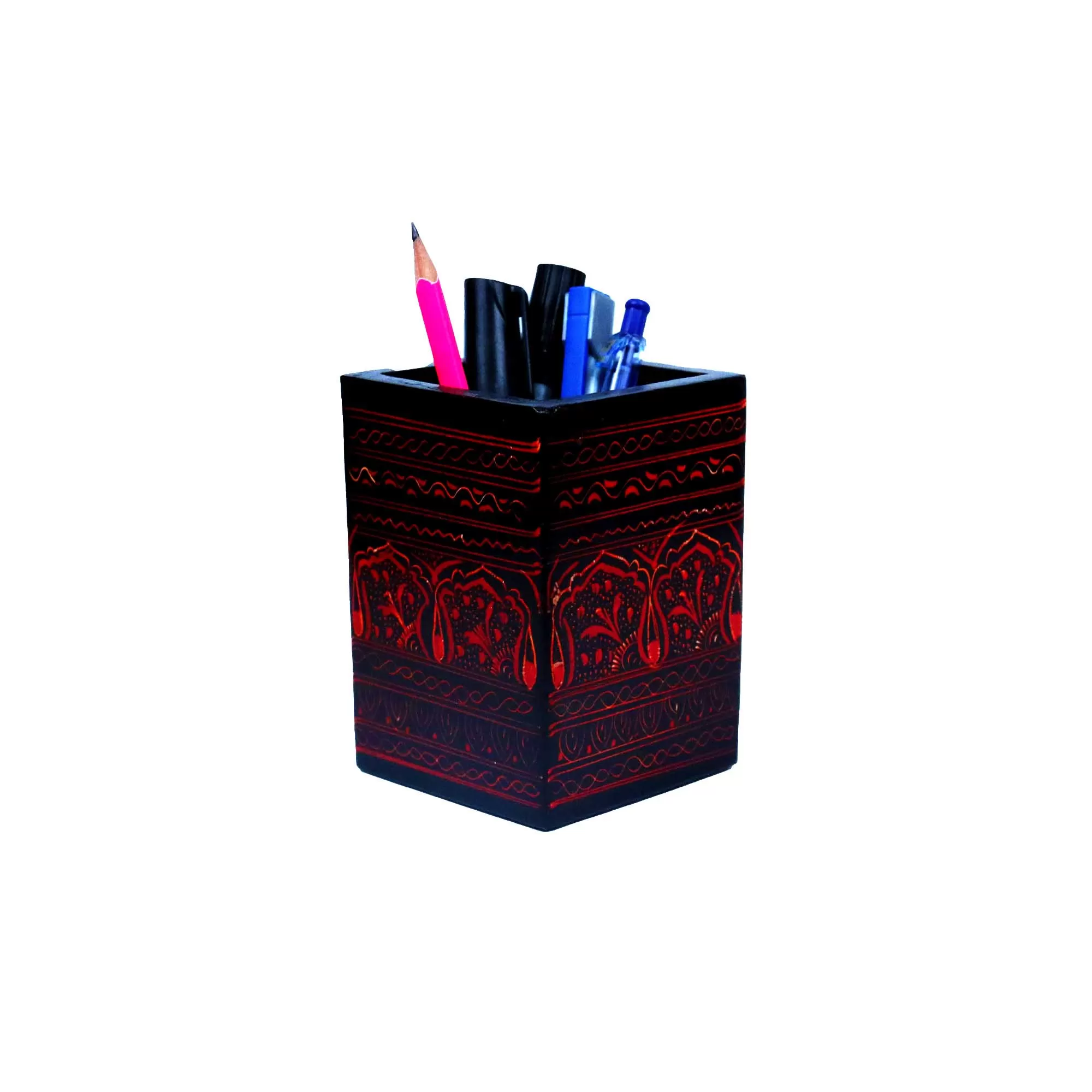 Wooden Hand Painted Pen Holder