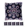 Black Embroidered 5 Pieces Cushion Covers
