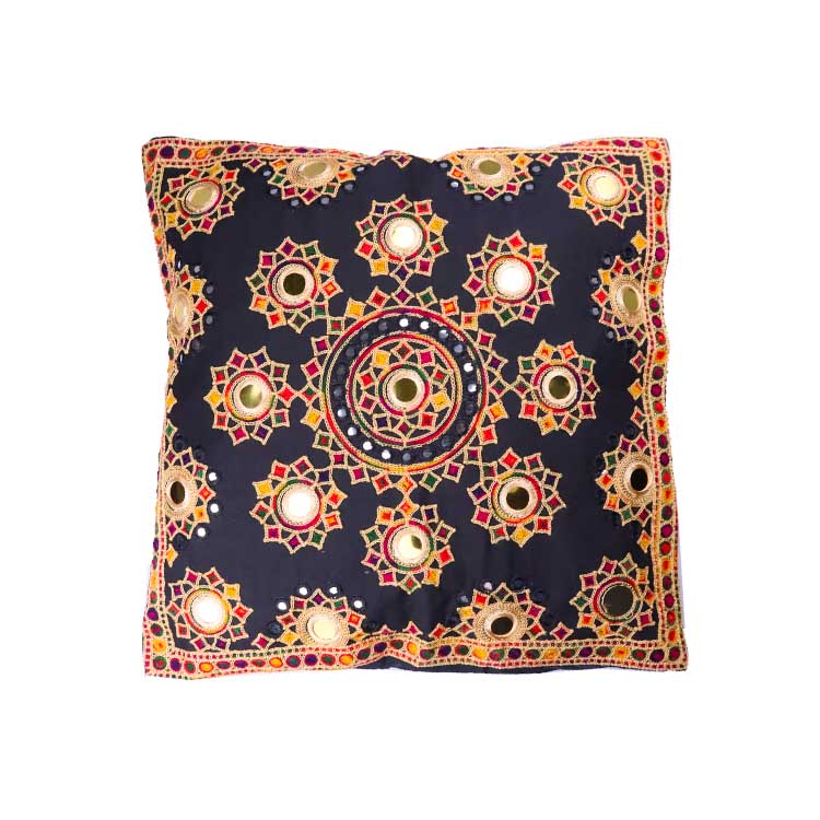 Black Embroidered 5 Pieces Cushion Covers-N-1 Black Embroidered 5 Pieces Cushion Covers-N-1