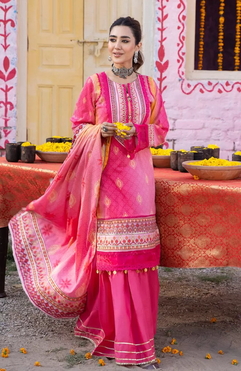 Chunri Print Lawn 3pc Suit-MSH-24-10
