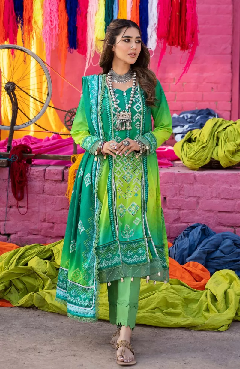 Chunri Print Lawn 3pc Suit-MSH-24-10