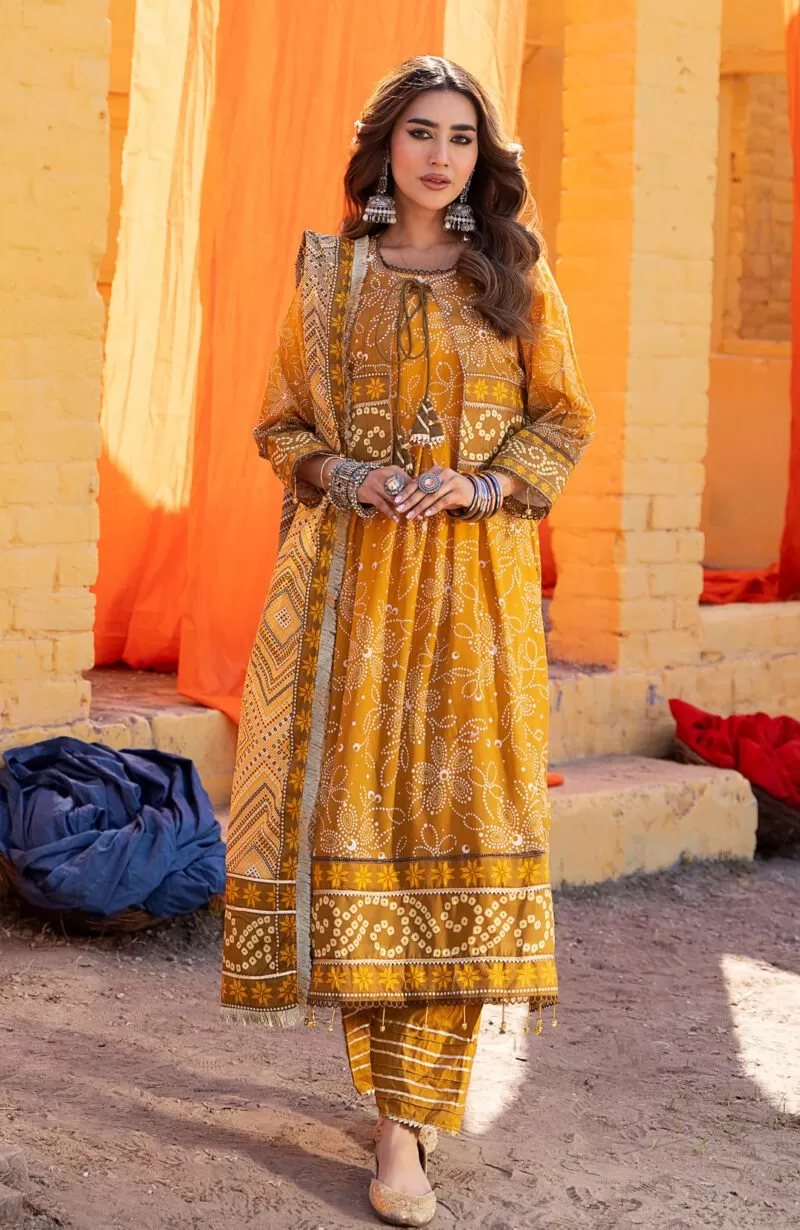 Chunri Print Lawn 3pc Suit-MSH-24-10