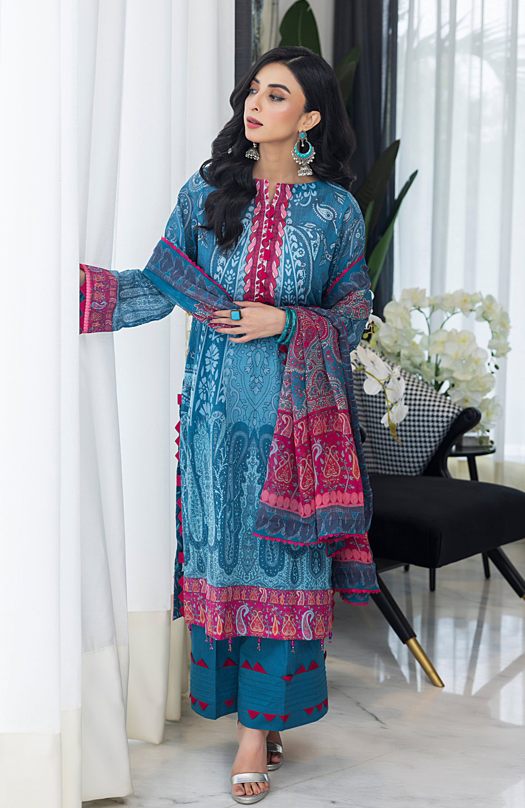 Digital Print Lawn 3pc Suit-CDC-V4-24-09 alzohaib-