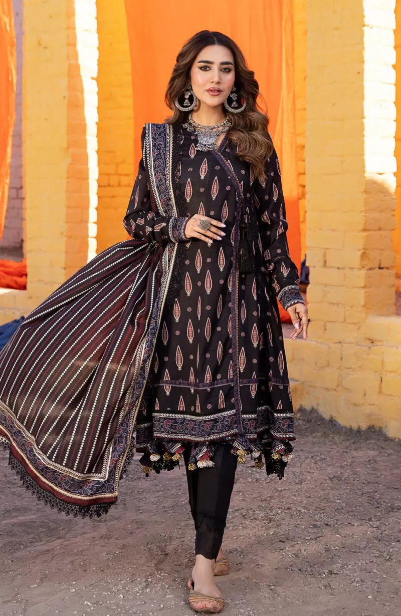 Chunri Print Lawn 3pc Suit-MSH-24-10