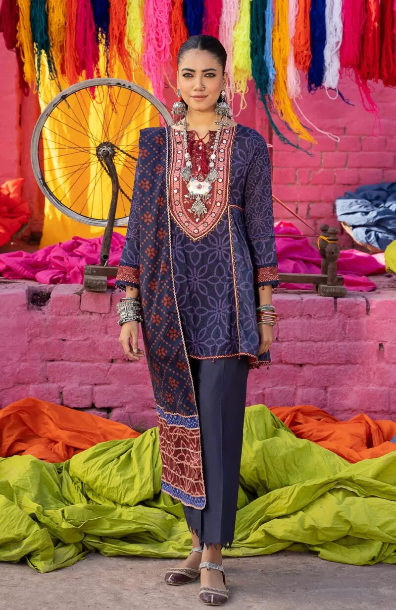 Chunri Print Lawn 3pc Suit-MSH-24-10