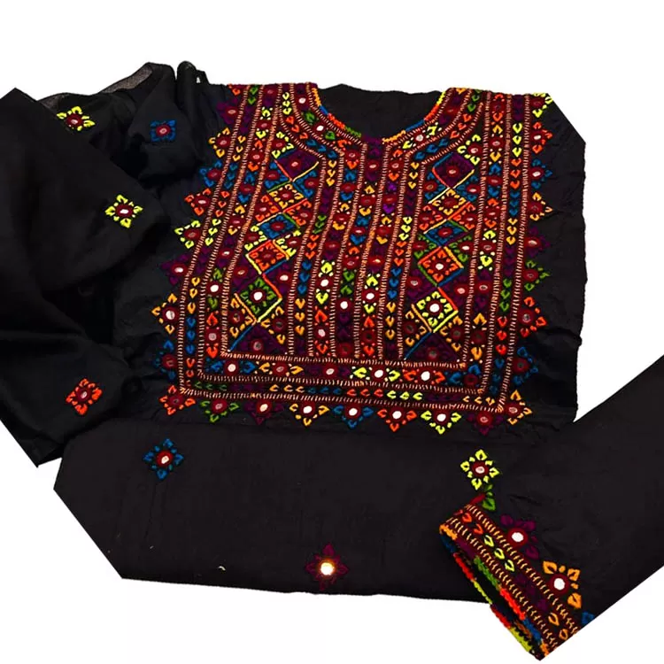Hand Embroidered Needled work 3pc Suit- Black