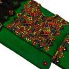 Hand Embroidered Needled work 3pc Suit- Green