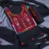 Hand Embroidered Needle Work 3pc Unstitched Suit-Black