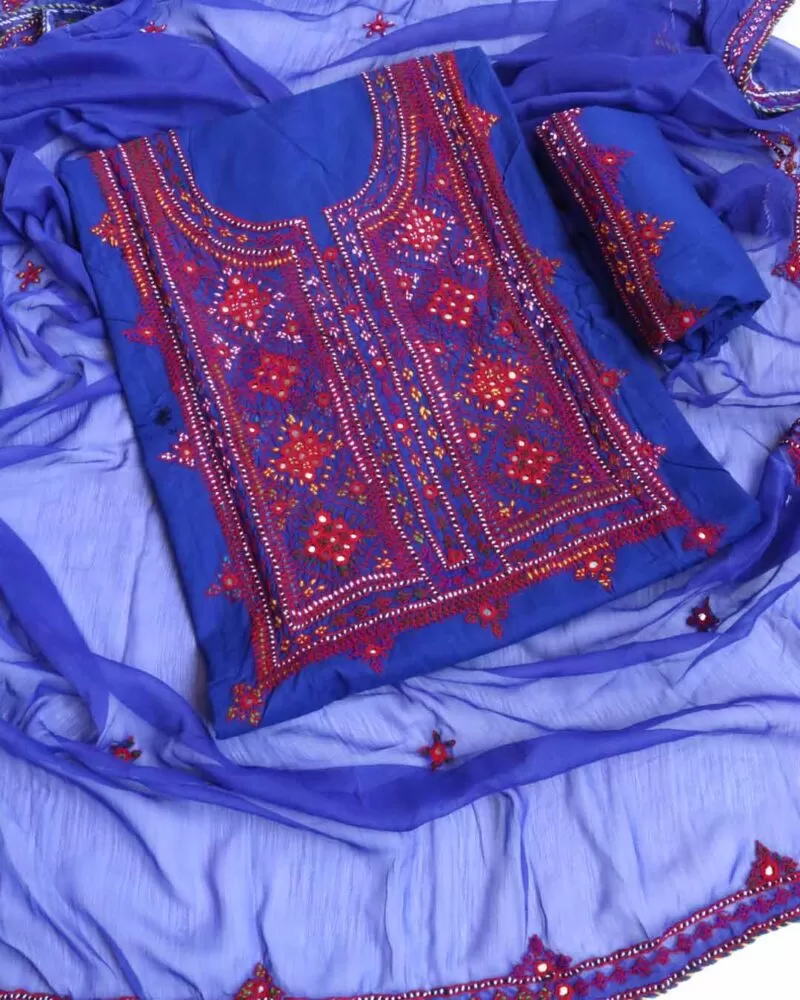 Hand Embroidered Needled work 3pc Suit