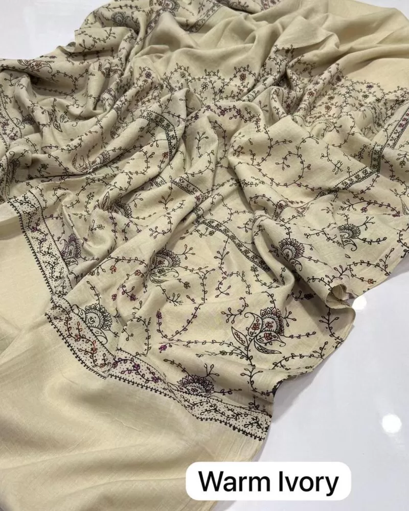 Kashmiri Shawl Block printed-Needle work