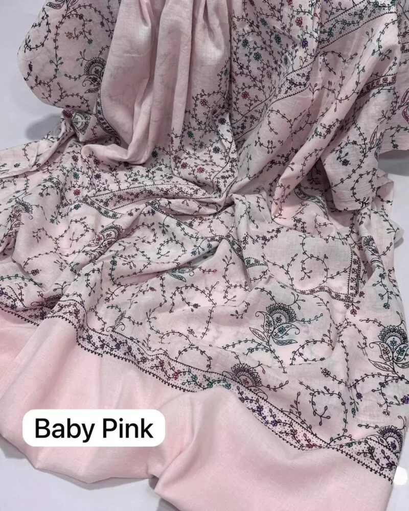 Kashmiri Shawl Block printed-Needle work