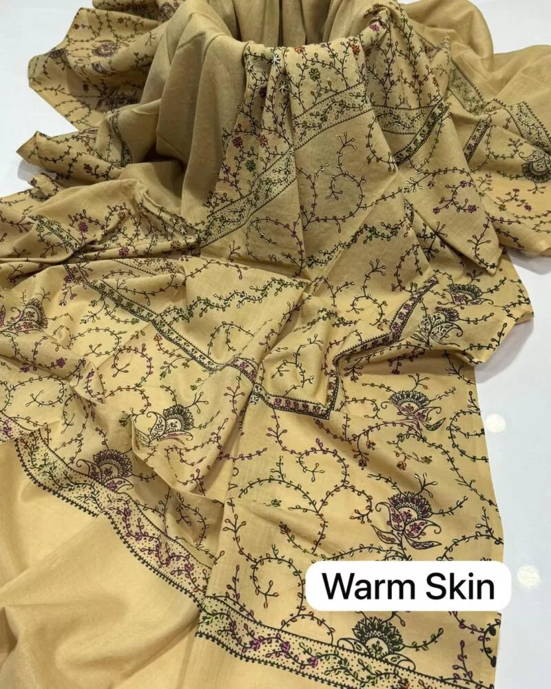 Kashmiri Shawl Block printed-Needle work