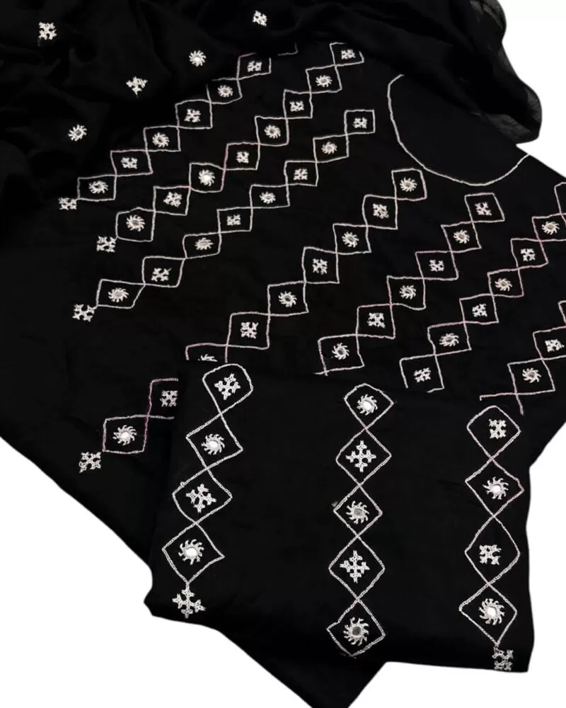Handmade Sindhi Hurmicho Embroidery work 3pc Suit