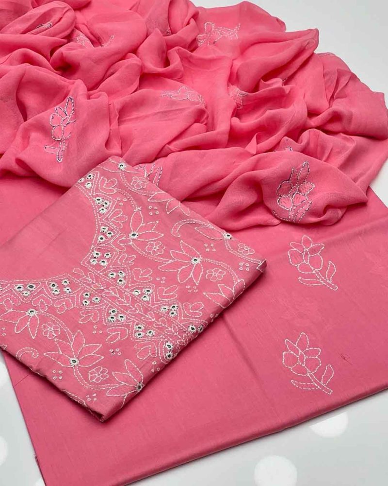 Hand Embroidered Booti Work 3pc Dress