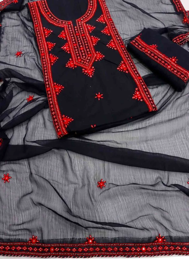 Sindhi Dress Hand Embroidered Needle Work- Black