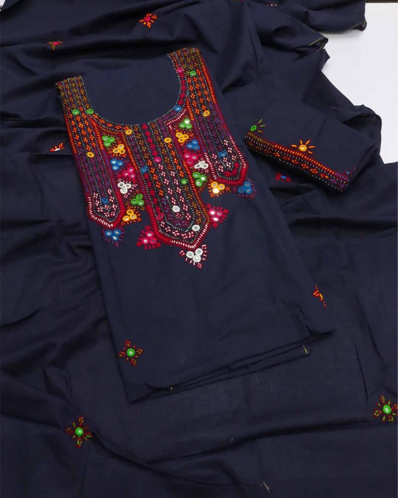 Sindhi Dress Hand Embroidered Needle Work-Navy Blue