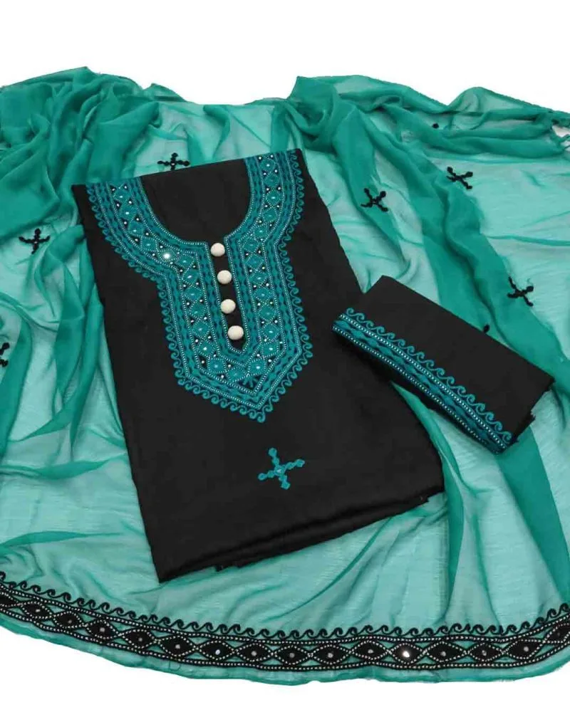 Hand Embroidered Mirror work 3pc Dress