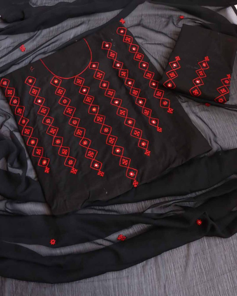 Handmade Sindhi Hurmicho Embroidery work 3pc Suit