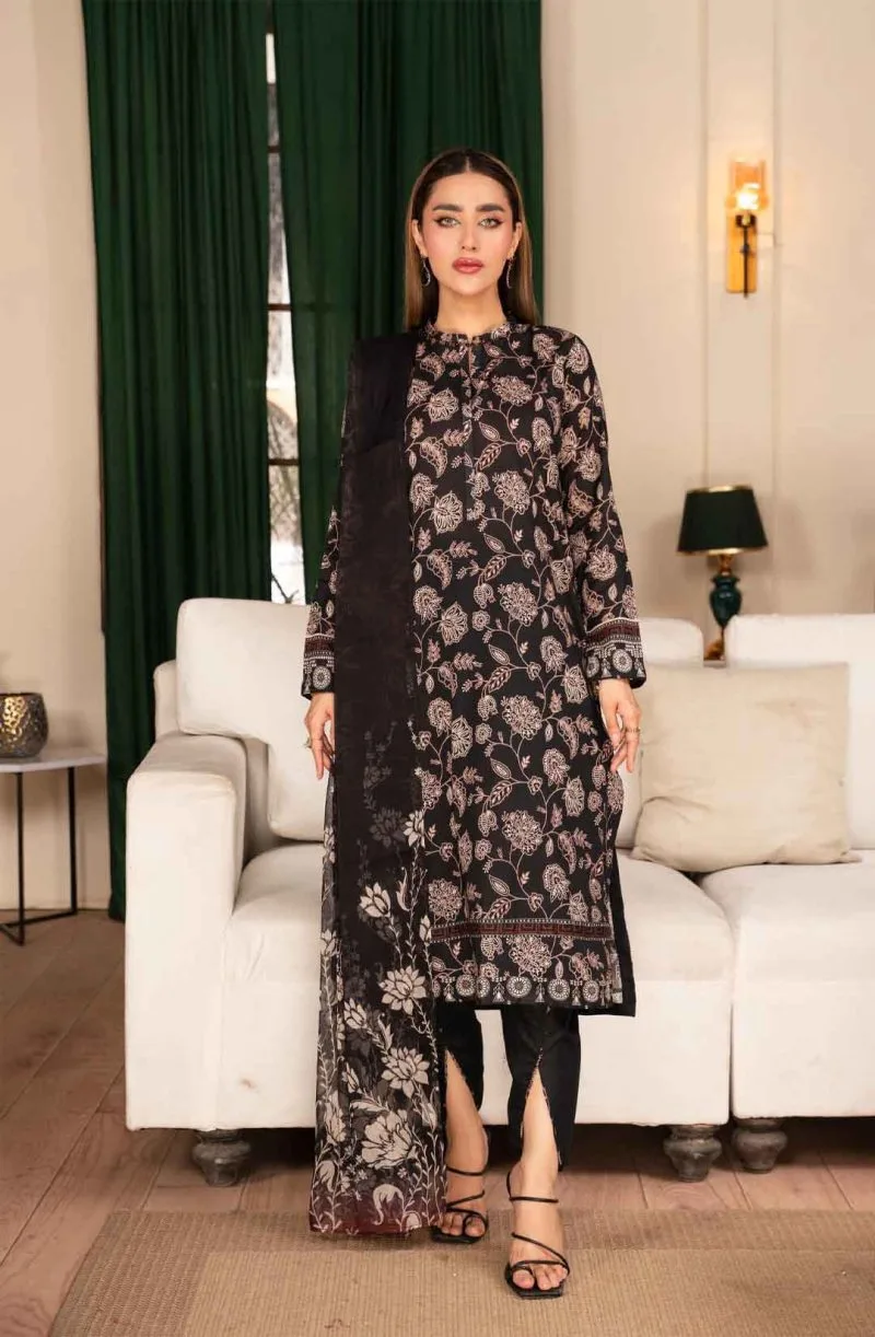 Digital Print Lawn 3pc Unstitched Suit-A12