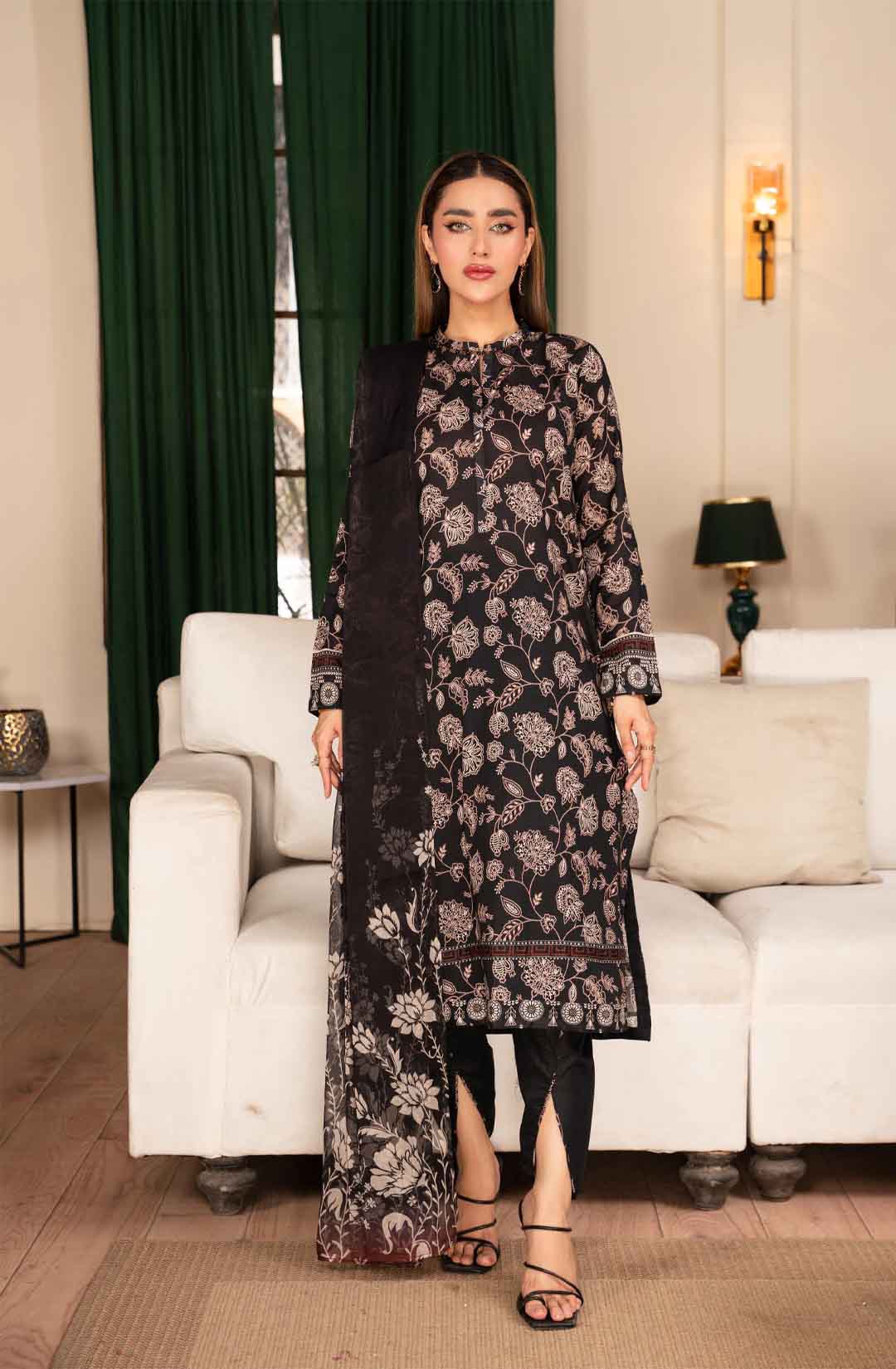 Digital Print Lawn 3pc Unstitched Suit-A12 Digital Print Lawn 3pc Unstitched Suit-A12