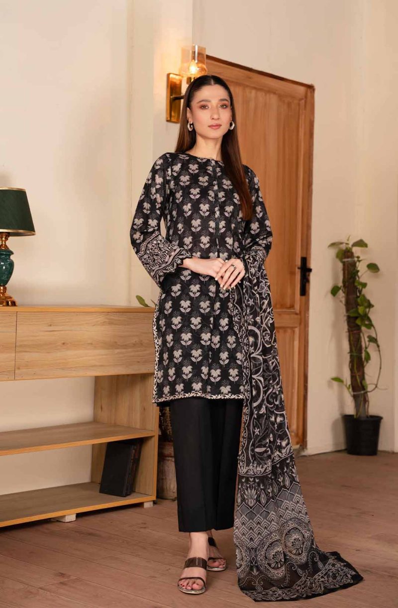 Digital Print Lawn 3pc Unstitched Suit-A2