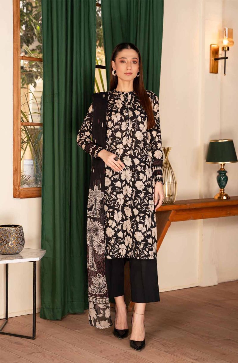 Digital Print Lawn 3pc Unstitched Suit-A4