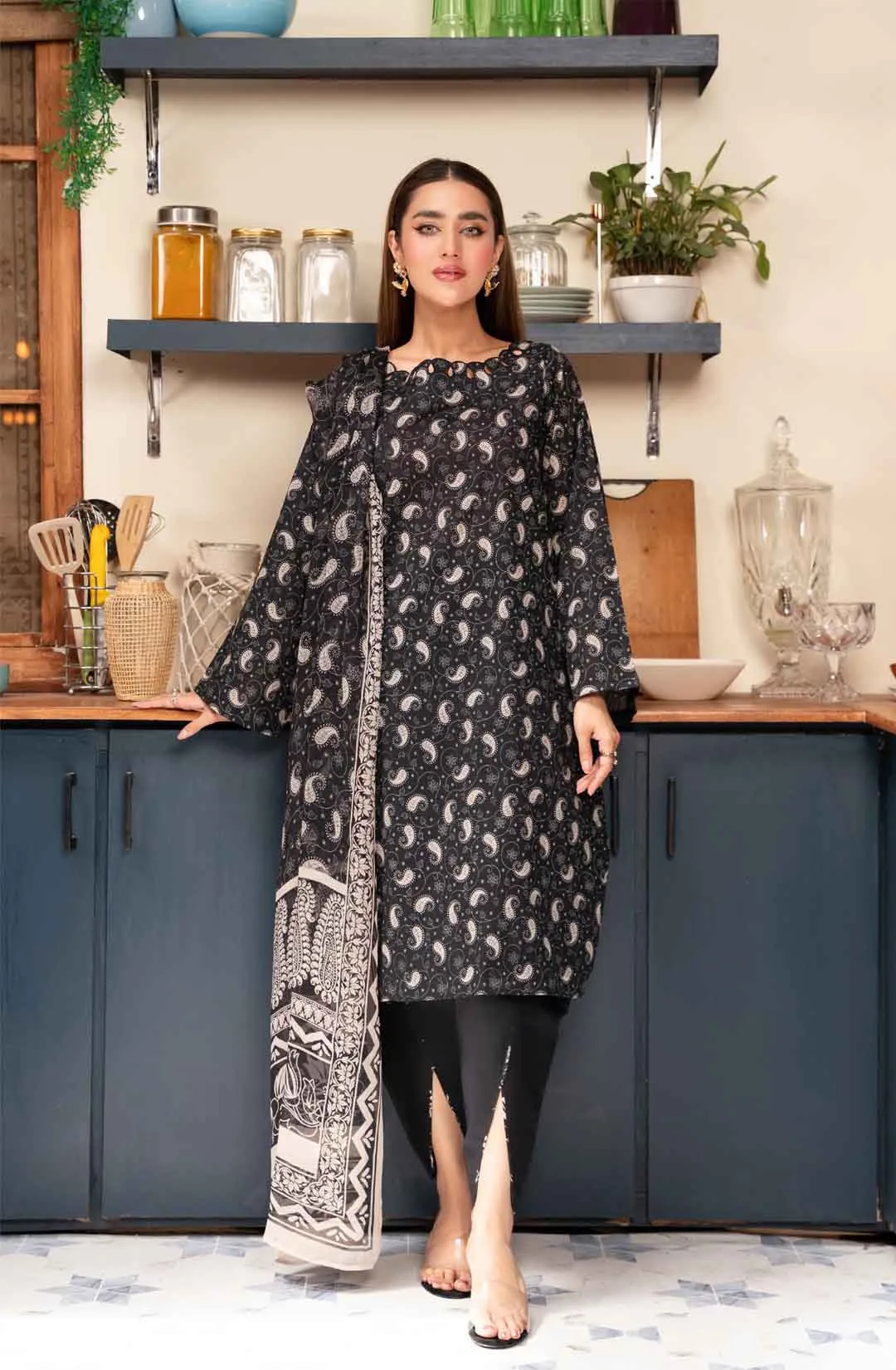 Digital Print Lawn 3pc Unstitched Suit-A6