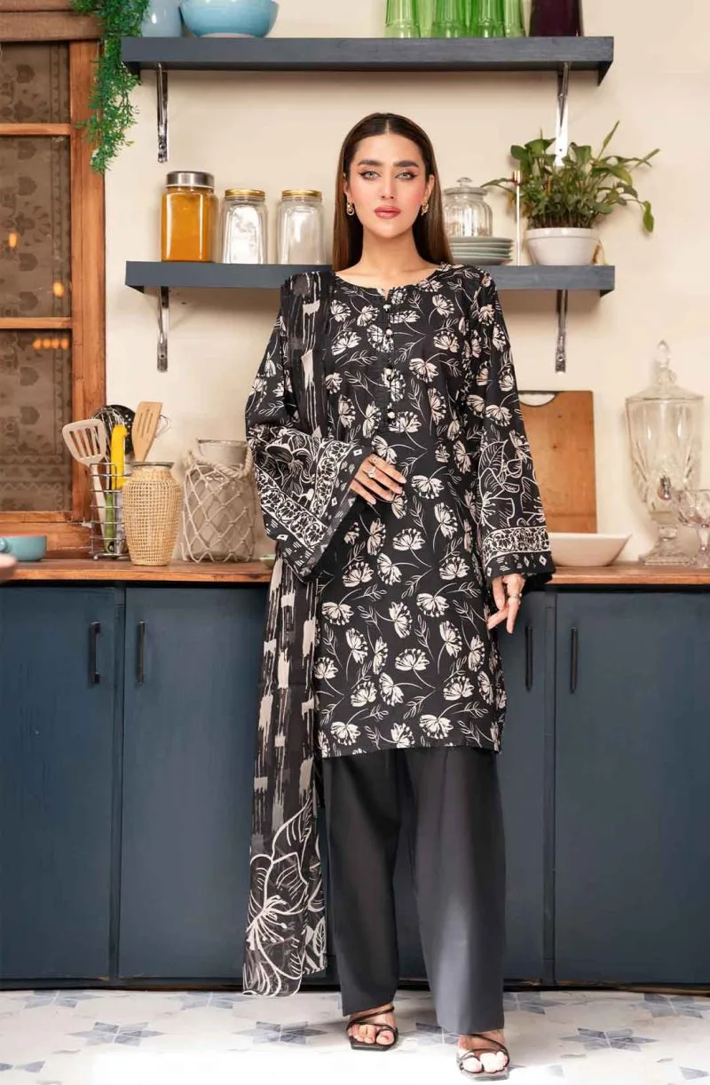 Digital Print Lawn 3pc Unstitched Suit-A8