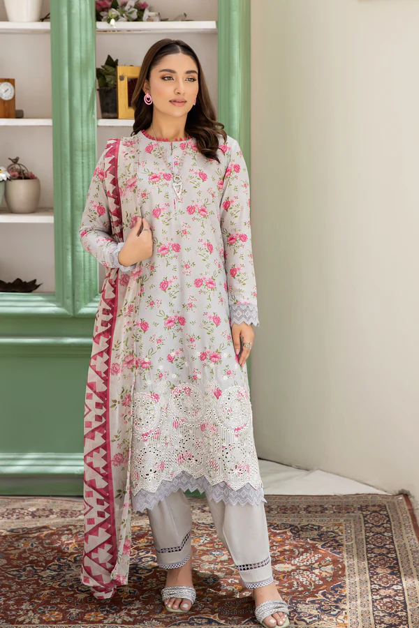 Digital Print Lawn 3pc Unstitched Suit-JH-955