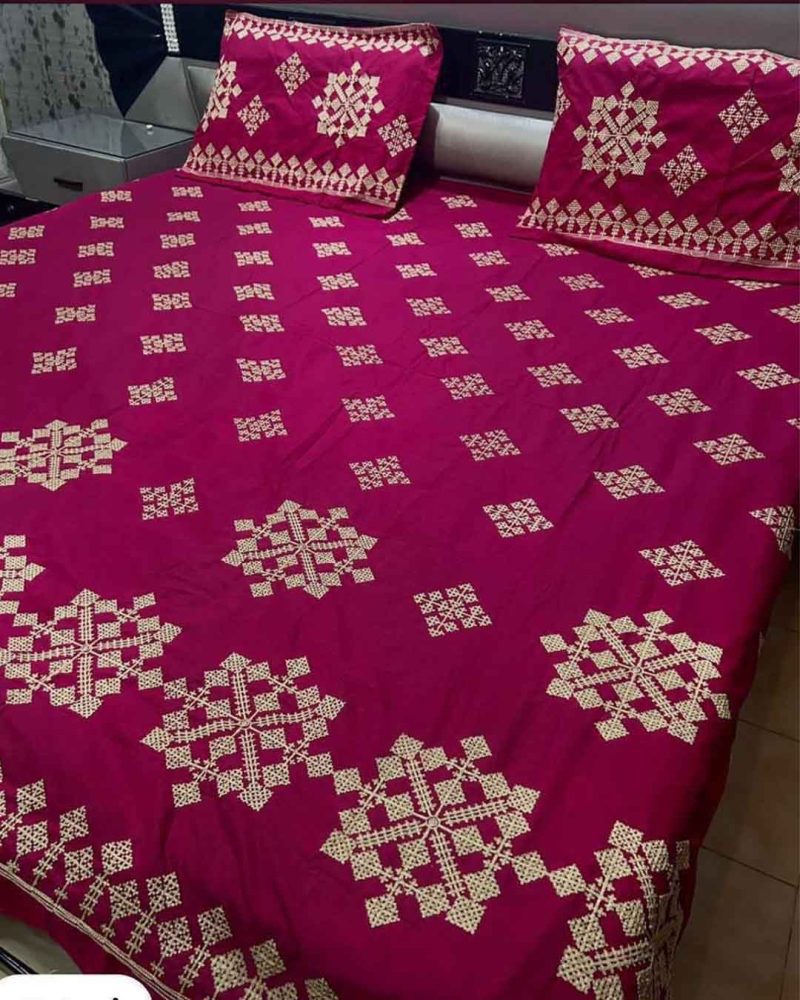 Sindhi Embroidered Double Bedsheet