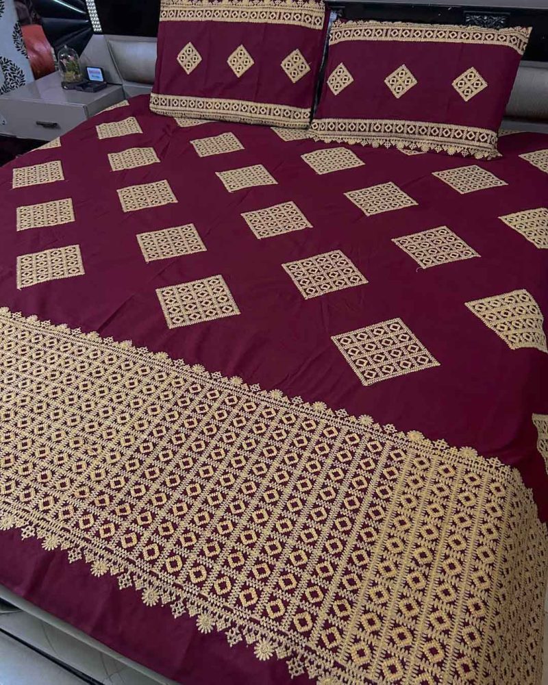 Sindhi Embroidered Double Bedsheet